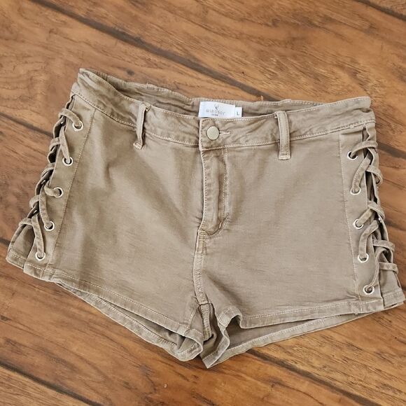 wild fable Pants - Wild Fable High Waist Khaki Lace-Up Shorts